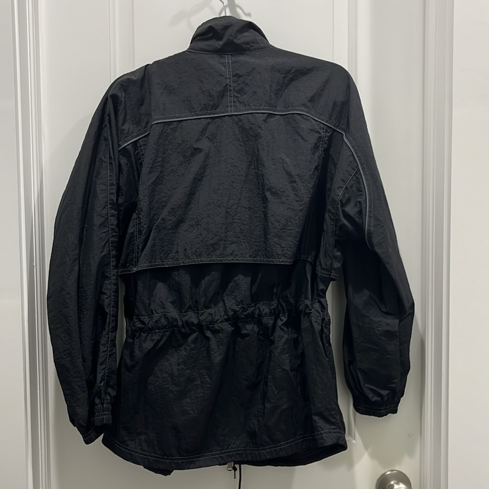 Vintage Reebok Black Drawstring Windbreaker Jacket 90s Track Nylon Sz S - Picture 5 of 8